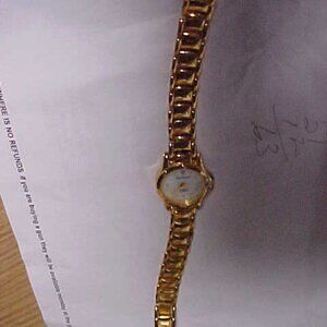 Vintage Watch  Gold-Tone Over Sterling Silver Link Bracelet by Technibond (g3)